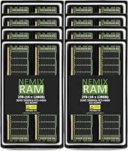 NEMIX RAM 2TB (16X128GB) DDR5 5600MHZ PC5-44800 4Rx4 1.1V CL46 288-PIN ECC RDIMM Registered Server Memory KIT