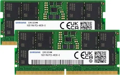 Samsung 32GB (2x16GB) DDR5 4800MHz PC5-38400 CL40 SODIMM 1Rx8 Single Rank 1.1V 262-Pin Laptop, Notebook RAM Memory