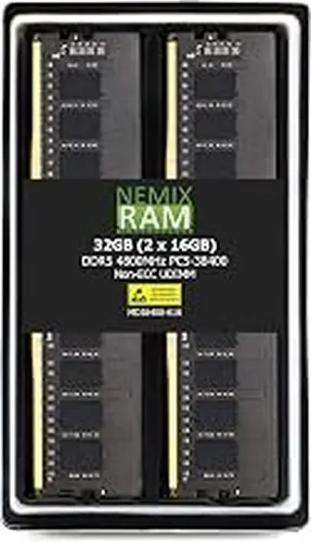 NEMIX RAM 32GB (2X16GB) DDR5 4800MHz PC5-38400 1Rx8 1.1V CL40 288-PIN Non-ECC Unbuffered UDIMM Desktop PC Memory KIT