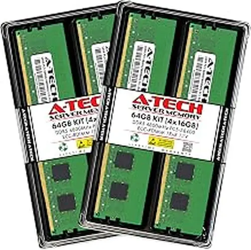 A-Tech 64GB Kit (4x16GB) RAM for ASUS Pro WS W790-ACE, W790E-SAGE SE | DDR5 4800MHz PC5-38400 EC8 RDIMM 1Rx8 ECC Registered Server Memory Upgrade