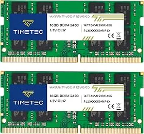 Timetec Premium 32GB KIT (2x16GB) DDR4 2400MHz (PC4-2400T) PC4-19200 SODIMM Laptop RAM – 260-Pin 1.2V CL17 Non-ECC Unbuffered Memory Module for Laptop, Notebook, Mini PC, All-in-One