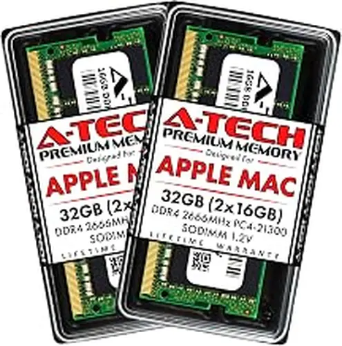 A-Tech 32GB Kit (2x16GB) RAM for Apple iMac & Mac mini (2018, 2019 & 2020) | DDR4 2666 MHz SODIMM PC4-21300 / PC4-21333 260-Pin SO-DIMM Memory Upgrade