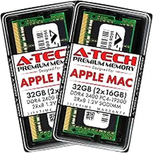 A-Tech Components 32GB (2x16GB) RAM for Apple iMac 2017 (27 inch Retina 5K & 21.5 inch Retina 4K) | DDR4 2400MHz SODIMM PC4-19200 2Rx8 1.2V 260-Pin SO-DIMM Memory Upgrade Kit