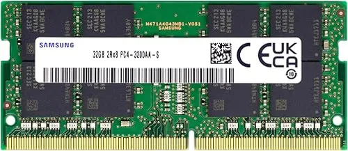 Samsung 32GB DDR4 3200MHz PC4-25600 (PC4-3200AA) CL22 SODIMM 2Rx8 Dual Rank 1.2V 260-Pin Laptop, Notebook RAM Memory