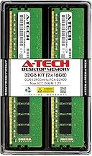 A-Tech 32GB Kit (2x16GB) RAM for Dell Inspiron 3880, 3881 Desktop | DDR4 2933MHz PC4-23400 DIMM 1.2V 288-Pin Non-ECC UDIMM Memory Upgrade