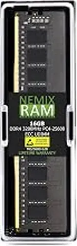 NEMIX RAM 16GB (1X16GB) DDR4 3200MHz PC4-25600 2Rx8 1.2V CL22 288-PIN ECC Unbuffered UDIMM