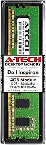 A-Tech 4GB RAM for Dell Inspiron 3470, 3471, 3670, 3671, 5680 | DDR4 2666MHz DIMM PC4-21300 288-Pin Non-ECC UDIMM Desktop Memory Upgrade Module