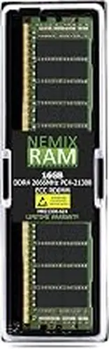NEMIX RAM 16GB (1X16GB) DDR4 2666MHZ PC4-21300 2Rx4 1.2V CL19 288-PIN ECC RDIMM Registered Server Memory Compatible with Synology Flashstation D4ER01-16G NAS Memory