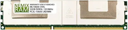 NEMIX RAM 32GB (1X32GB) DDR3 1333MHz PC3L-10600 4Rx4 1.35V 240-PIN LRDIMM Load Reduced Server Memory