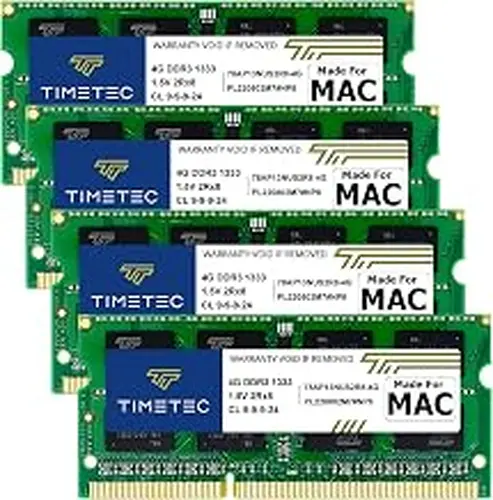 Timetec 16GB KIT (4x4GB) Compatible for Apple DDR3 1333MHz PC3-10600 CL9 SODIMM Memory Module MAC RAM Upgrade for iMac (Mid 2010 27 inch, Mid 2011 21.5/27 inch)