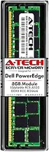 A-Tech 8GB RAM for Dell PowerEdge R310, T310, R810, R810 II, R910, R910 II, M910, M910 II | DDR3 1066MHz ECC-RDIMM PC3-8500 4Rx8 1.5V 240-Pin ECC Registered DIMM Server Memory Upgrade Module