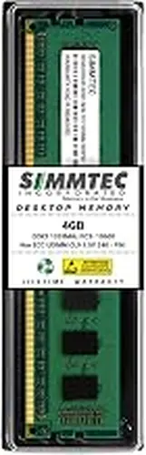 Simmtec 4GB DDR3 1333MHz DIMM PC3-10600 UDIMM Non-ECC CL9 240-Pin Desktop Computer RAM Memory Upgrade Module