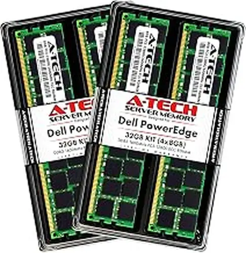 A-Tech 32GB (4x8GB) RAM for Dell PowerEdge T320, T420, T620 Tower Servers | DDR3 1600MHz ECC-RDIMM PC3-12800 2Rx4 1.5V 240-Pin ECC Registered DIMM Server Memory Upgrade Kit