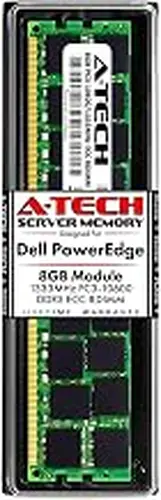 A-Tech 8GB RAM for Dell PowerEdge R410, R415, R510, R515, R610, R710, R715, R815 Servers | DDR3 1333MHz ECC-RDIMM PC3-10600 2Rx4 1.5V 240-Pin ECC Registered DIMM Server Memory Upgrade Module