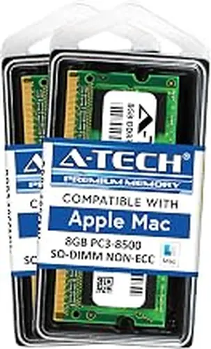 A-Tech 16GB Kit (2x8GB) DDR3 1066MHz / 1067MHz PC3-8500 SODIMM RAM for Apple MacBook (13 inch, Mid 2010), MacBook Pro (13 inch, Mid 2010), iMac (27 inch, Late 2009), Mac mini (Mid 2010)