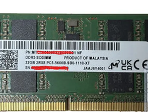 1 x 32GB DDR5-5600 Micron