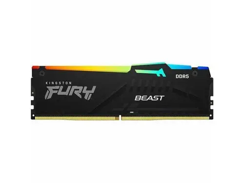 Kingston FURY Beast RAM Module - For Motherboard - 16 GB (1 x 16GB) - RGB - DDR5-6000/PC5-48000 DDR5 SDRAM - 6000 MHz Single-rank Memory - CL36 -...