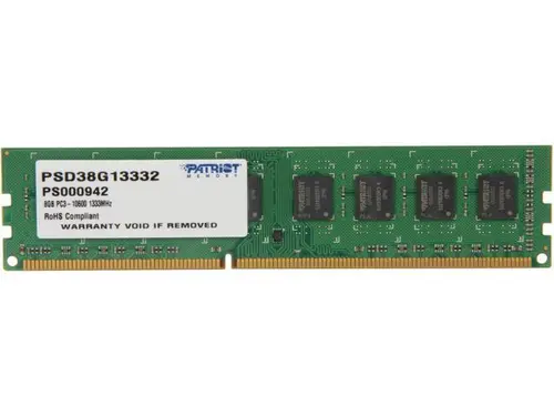 Patriot Signature 8GB DDR3 1333 (PC3 10600) Desktop Memory Model PSD38G13332