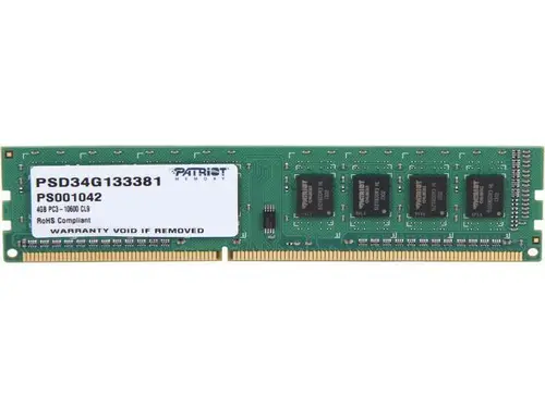Patriot Signature 4GB DDR3 1333 (PC3 10600) Desktop Memory Model PSD34G133381