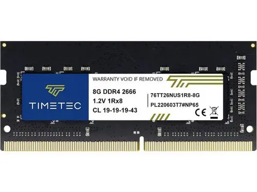 Timetec 8GB DDR4 2666MHz (PC4-2666V) PC4-21300 SODIMM Laptop RAM 260-Pin 1.2V CL19 Non-ECC Unbuffered Memory Module for Laptop, Notebook, Mini PC,...
