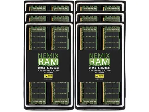 NEMIX RAM 384GB (12X32GB) DDR4 2933MHZ PC4-23400 2Rx4 1.2V 288-PIN ECC RDIMM Registered Server Memory KIT Compatible with Apple Mac Pro Rack 2020...