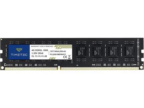 Timetec 4GB DDR3L / DDR3 1600MHz PC3L-12800 / PC3-12800 Non-ECC Unbuffered 1.35V / 1.5V CL11 2Rx8 Dual Rank 240 Pin UDIMM Desktop PC Computer...