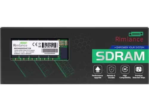 RIMLANCE 128GB(1x128GB) DDR5 5600MHz PC5-44800 2Rx4 1.1V 288-PIN ECC Registered RDIMM Server Memory