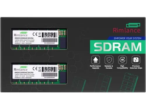 RIMLANCE 256GB(2x128GB) DDR5 6400MHz PC5-51200 2Rx4 1.1V 288-PIN ECC Registered RDIMM Server Memory KIT