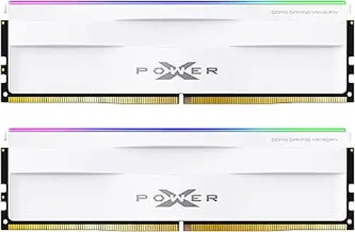 Silicon Power DDR5 64GB (2x32GB) Zenith RGB 6000MT/s (PC5-48000) 288-pin CL30 1.35V UDIMM Desktop Memory Module RAM White SU064GXLWU60AFDHEC