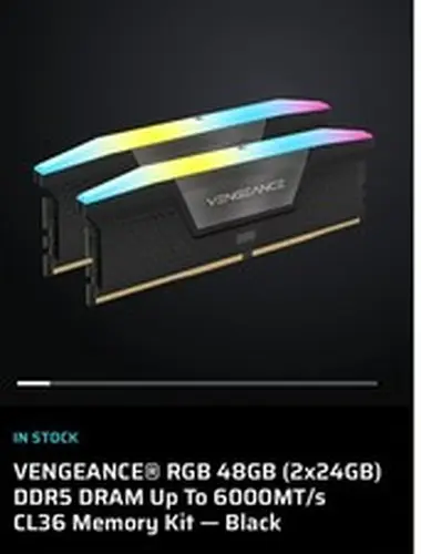 CORSAIR Vengeance RGB DDR5 RAM 48GB (2x24GB) 60