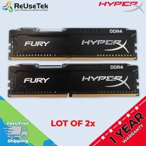 Kingston HyperX Fury 8GB (2 x 4GB) DDR4 SDRAM Desktop Memory | HX424C15FBK2/8