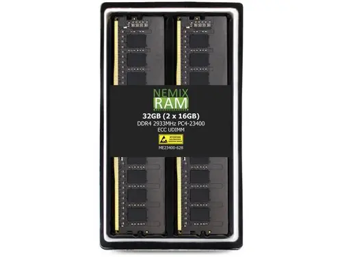 NEMIX RAM 32GB (2X16GB) DDR4 2933MHZ PC4-23400 2Rx8 1.2V 288-PIN ECC UDIMM Unbuffered Memory KIT