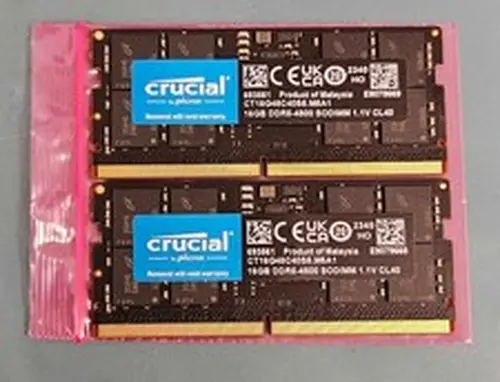 Crucial 32GB Kit (2 x 16GB) DDR5-4800 SODIMM Laptop RAM MEMORY CT16G48C40S5.M8A1