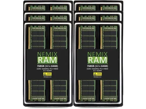 NEMIX RAM 512GB (16X32GB) DDR5 5600MHZ PC5-44800 2Rx4 1.1V 288-PIN ECC RDIMM Registered Server Memory KIT