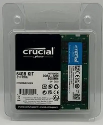 Crucial 64GB (2x32GB) DDR4-3200 260-Pin SO-DIMM LAPTOP MEMORY
