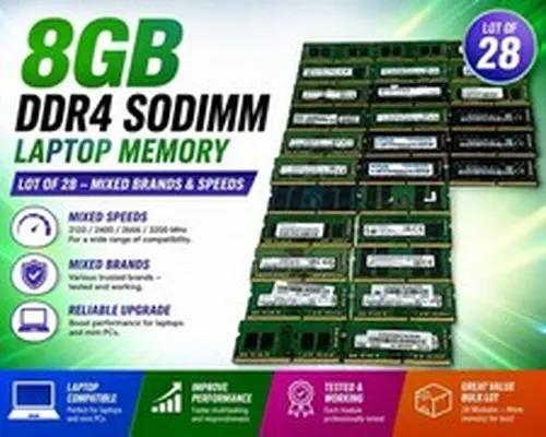 8GB DDR4 RAM SODIMM Laptop Memory 2133 2400 2666 3200 Lot of 28 Mixed Brands
