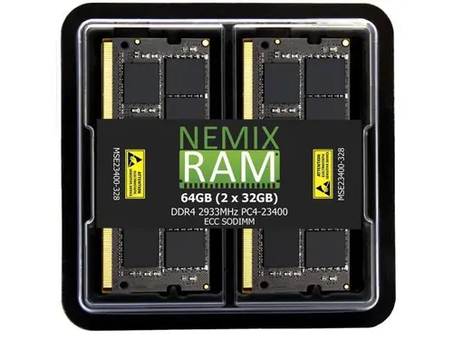 NEMIX RAM 64GB (2X32GB) DDR4 2933MHZ PC4-23400 2Rx8 1.2V 260-PIN ECC SODIMM KIT