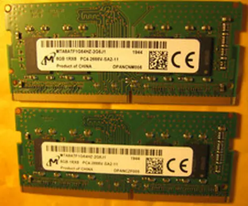 LOT of 2 MICRON 16GB (2x 8GB) DDR4 1RX8 PC4-2666V-SA2-11 MTA8ATF1G64HZ