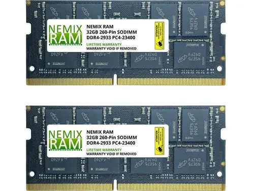 NEMIX RAM 64GB (2X32GB) DDR4 2933MHZ PC4-23400 2Rx8 1.2V 260-PIN Non-ECC SODIMM Laptop PC Memory KIT