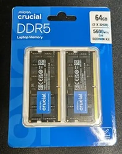 BRAND NEW CRUCIAL 64GB (2 x 32GB) DDR5 5600MHZ SODIMM LAPTOP RAM MEMORY KIT