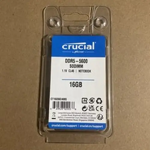 Crucial 16GB DDR5 RAM 5600MHz SODIMM LAPTOP MEMORY