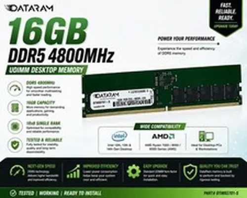 DataRam 1rx8 16GB DDR5 4800MHz UDIMM Memory RAM