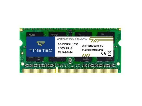 Timetec 8GB DDR3 / DDR3L 1333MHz PC3-10600 Non-ECC Unbuffered 1.5V / 1.35V CL9 2Rx8 Dual Rank 204 Pin SODIMM Laptop Notebook PC Computer Memory RAM...