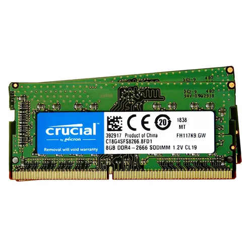 CRUCIAL DDR4 8GB x2 2666 PC4-21300 Laptop SODIMM 260-Pin Notebook Memory RAM