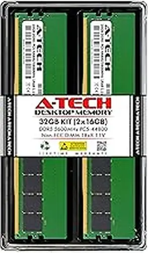 A-Tech A-Tech 32GB Kit (2x16GB) RAM for Dell EBT2250 Tower Plus | DDR5 5600MHz PC5-44800 DIMM 1Rx8 1.1V 288-Pin Non-ECC UDIMM Memory Upgrade