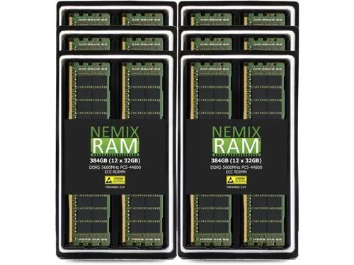 NEMIX RAM 256GB (8X32GB) DDR5 5600MHZ PC5-44800 2Rx4 1.1V 288-PIN ECC RDIMM Registered Server Memory KIT