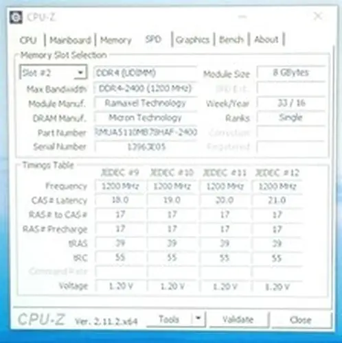RMUA5110MB78HAF-2400 Ramaxel 8GB PC4-2400T-UA2-11 DDR4 non-ECC Desktop Memory