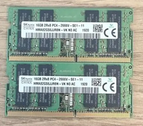 32GB (2x16GB) SK Hynix DDR4 2666 SODIMM Laptop RAM PC4-21300 2Rx8 HMA82GS6JJR8N