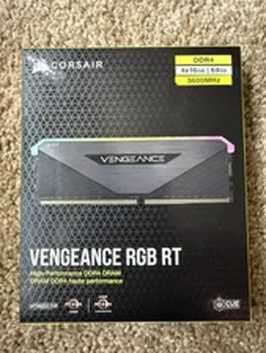 VENGEANCE® RGB RT 64GB (4 x 16GB) DDR4 DRAM Up To 3600MHz C18 Memory Kit – Black
