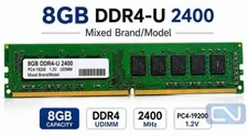 8GB DDR4 2400 MHz Mixed Brand PC4-19200 U-DIMM (Desktop Memory) RAM